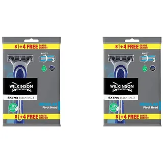 Wilkinson Sword - Einweg-Rasierer Extra 3 Essentials - Rasierer mit 3 Klingen fxfcr Herren - Packung mit 8 Rasierern + 4 gratis (Packung mit 2)
