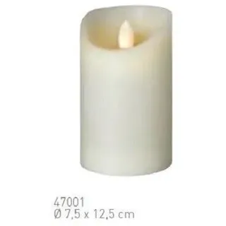 4 Stück Sompex Shine LED Kerze Echtwachs Ø 7,5cm Elfenbein Höhe 12,5cm 47001 - 4 Stk