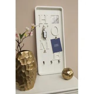 Myflair Möbel & Accessoires Memoboard »Valerina, weiß«, Schlüsselbrett, mit Klemmen & Haken, mit Schriftzug Myflair Möbel & Accessoires weiß