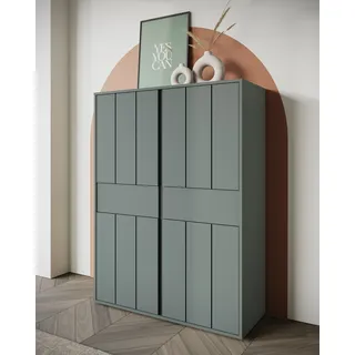 Highboard HOME AFFAIRE "VEDDEL", grün, B:103,4cm H:139,5cm T:40cm, Holzwerkstoff, Melamin, Sideboards, Highboard, Höhe ca.140