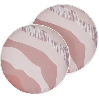 Beliani Gartenkissen 2er Set 40 x 40 cm Pastellrosa