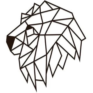 EWA Eco-Wood-Art Lion Head Löwe EWA EcoWoodArt Holzpuzzles Design-Polygonales Puzzle des Löwenkopfes-Souvenir, Geschenk, Küche, Wohnkultur, Interieur, Schwarz