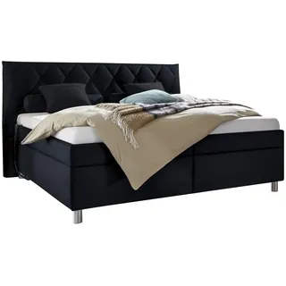 Esposa Polsterbett , Schwarz , Textil , Birke , Schichtholz , H2 , Höhe ca. 16 cm , 160x200 cm , Über- und Sondergrößen erhältlich, Bezug abnehmbar/waschbar, Ober- und Unterseite versteppt, wendbar, atmungsaktiv,Über- und Sondergrößen erhältlich, Lattenrost, Matratze, gepolstertes Kopfteil, Stoffauswahl, motorische Verstellung des Lattenrostes, in verschiedenen Größen erhältlich,Federholzleisten verleimt, Federleisten mit Duokappen, verstellbar, Motorverstellung , Schlafzimmer, Betten, Polsterbetten