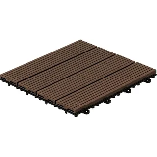Home Deluxe Klickfliesen WPC Bavaro Dunkelbraun, 30 cm x 30 cm,  6 m2