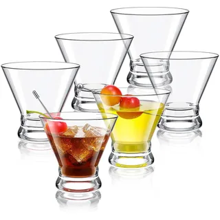 YBCPACK 6 Stück Martini Gläser ohne Stiel 240 ml – Moderne Cocktailgläser Set, Margarita Gläser für Espresso Martini, Aperitif, Dessert und Bar