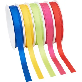 Präsent Geschenkband SATIN satiniert rot/pink/hellgrün/gelb/blau 10,0 mm x 5x 3,0 m