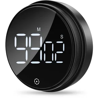 Ankilo Kitchen Timer Digitale, Küchentimer Magnetisch, Eieruhr, Kurzzeitwecker, LED Visuelle Timer, Lauter Alarm,Countdown Countup Timer für Kochen, Backen, Sport, Studieren Schwarz
