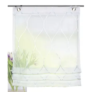 Raffrollo HOME WOHNIDEEN "PRIMS", weiß, B:90cm H:130cm, Obermaterial: 100% Polyester, Raffrollos, Raffrollo, bestickt, Topseller