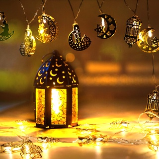 9,8 Ft Hängend Ramadan Lichterkette, 20 LED Lichterkette Ramadan Deko Warm Getönt Ramadan Mubarak Dekoration für Eid Mubarak, Weihnachten, Terrasse, Rasen