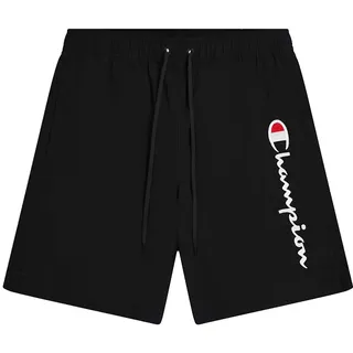 Champion Herren Legacy Icons Beachshorts-Crinkle Taslon Contrast Logo Bermuda Badehose, Schwarz, Small