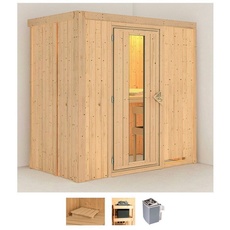 Bild von Sauna »Vada«, (Set), 9 KW-Ofen mit integrierter Steuerung beige