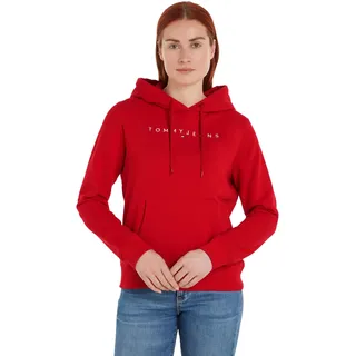 Tommy Jeans Damen Hoodie mit Kapuze, Rot (Deep Crimson), XXS