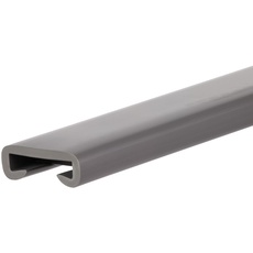 QUEST Handlauf PVC 40x8 Treppenhandlauf Kunststoffhandlauf Profil für Treppengeländer Gummi, Dunkelgrau, 5 Meter