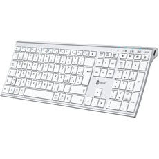 iClever BK23Bluetooth Tastatur, Kabellos Tastatur mit 3 Bluetooth Kanälen, Stabile Verbindung, Ultraslim