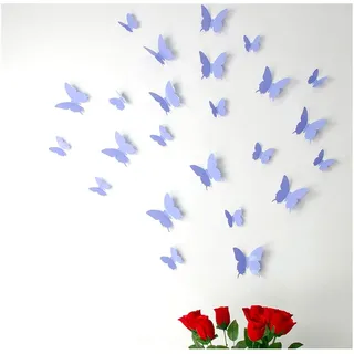 Ambiance-Live 3D-Aufkleber-Set, 12 Sticker Schmetterlinge, Farbe Lavendel Lila