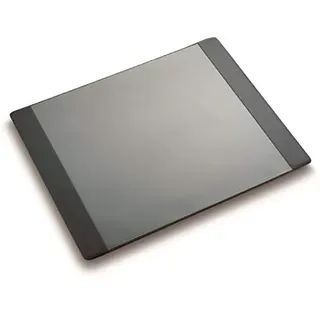 Läufer 48656 Durella DL Schreibtischunterlage mit transparenter Folie und zwei gepolsterten Seitenleisten, 50x65 cm, rutschfeste Schreibunterlage, schwarz
