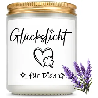 Duftkerze Kerze mit Spruch Glückslicht Geschenke für Frauen 7OZ Kerze im Glas Kerze Danke Geschenk für Frau Freundin Kollegen Mama Oma Geburtstag