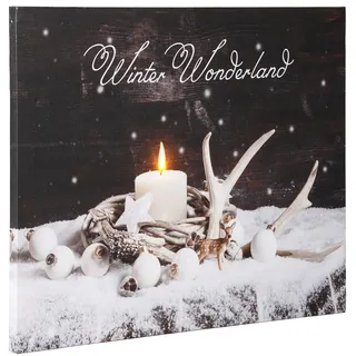 Dreams LED-Bild »Winter Wonderland, Weihnachtsdeko« batteriebetrieben, grau