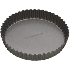MasterClass Antihaft-Tortenbodenform/Quicheform mit gewelltem Rand und losem Boden, Stahl, Grau, 20 x 20 x 3.6 cm