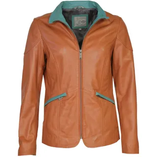 Lederjacke JCC "Lederjacke 3102224", Damen, Gr. 42, braun (cognac), Obermaterial: 100% Lammleder LEL. Futter: 100% Baumwolle CO., Jacken Lederjacke