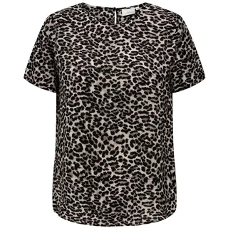 Only Carmakoma by ONLY Damen T-Shirt CARVICA Grau Leo Aop 15218353 44