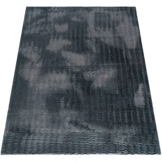 Paco Home Hochflor-Teppich »Arnheim 743« rechteckig 27 mm Höhe Uni Farben, Wellen Muster, besonders weich, Hoch-Tief Effekt, grau