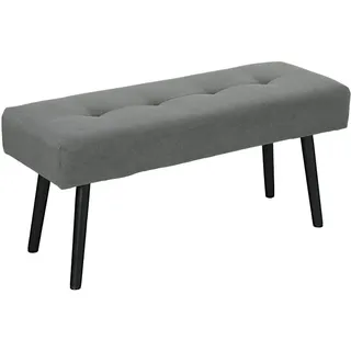 Homcom Sitzbank Polsterbank mit Cordbezug, Bettbank mit Metallbeine, Schuhbank Grau , Kunststoff , 36x45x100 cm , Wohnzimmer, Sessel, Hocker & Hockerbänke, Sitzhocker