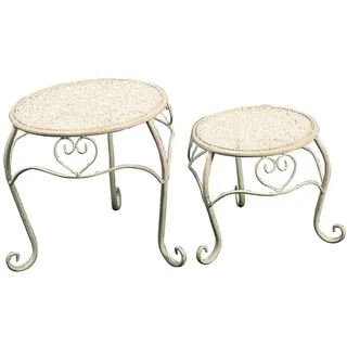 VIGOR Knospe Vase Schmiedeeisen VIGOR Mika Weiß 2 Stück Kleiner Tisch