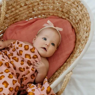 Tommy Lise Baumwolle Musselin Windel Coral Leopard 120x120cm