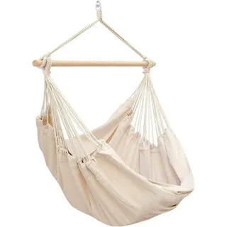 AMANKA Hängematte Hängestuhl 2 Personen XXL 185cm Hängesitz Schaukel Hängesessel 150KG - Beige