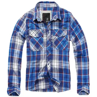 Brandit Textil Check Langarmhemd Blau L