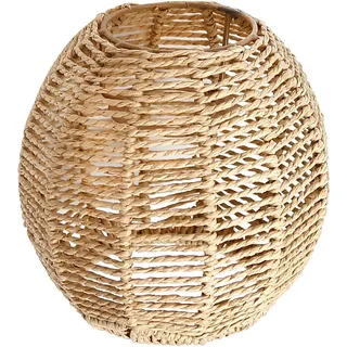 Hoypeyfiy Hängelampenschirm, Papier, Rattan, Boho, handgewebt, Lampenschirm, Korb, Lampenschirm für Wohnzimmer, Küche, Schlafzimmer, Restaurant, Esszimmer