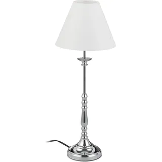 relaxdays Vintage Tischlampe - Silber