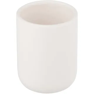 Allstar Zahnputzbecher Olinda, Zahnbürstenhalter in konischer Form, Mundspülbecher in mattiertem Finish, hergestellt aus Keramik, idealer Zahnbecher für Zahnbürste, Zahnpasta, Ø 7,6 x 10 cm, Weiß