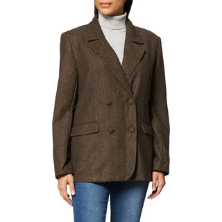 NA-KD Damen Oversized Blazer, Dunkelbraun, 40 EU