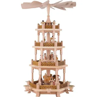 Erzgebirgische Volkskunst Richard Glässer GmbH TOP Tischpyramide Christi Geburt Natur Erzgebirge pyramide 3 Stöckig NEU 16722