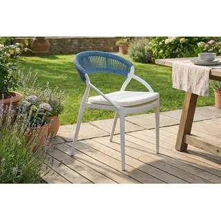KAWOLA Gartenstuhl Kiso 54 x 79 x 58 cm blau/weiß