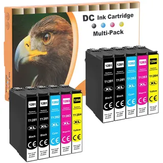 D&C 10x Druckerpatronen kompatibel für Epson T-1285 T-1281 T-1282 T-1283 T-1284 für Epson Stylus Office BX-305 S-22 SX-125 SX-130 SX-230 SX-235 SX-420 SX-425 SX-430 SX-435 SX-438 SX-440 SX-445