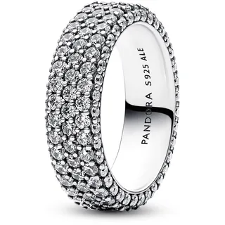 Pandora Timeless Dreireihiger Pavé Ring aus Sterling Silber mit Cubic Zirkonia Timeless Collection, Größe 54, 192634C01-54