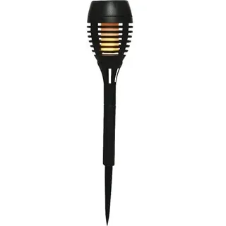 LED Solar Beleuchtung Fackel Flammeneffekt 27cm Kunststoff 4er Set - Schwarz