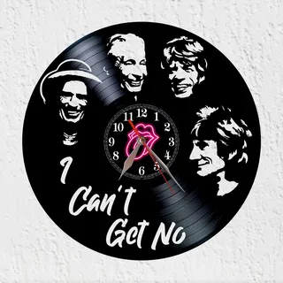 Schallplattenuhr aus Vinyl Vinywoody Wanduhr aus Vinyl, Silhouette der britischen Gruppe von Rock and Roll Rhythm and Blues