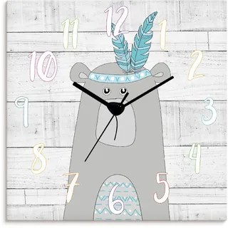 Artland Wanduhr »Bär« wahlweise mit Quarz- oder Funkuhrwerk, lautlos ohne Tickgeräusche, blau