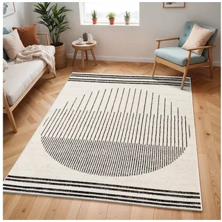 livabliss »SANTIAGO« rechteckig 10 mm Höhe Skandinavischer Teppich, Kurzflor Boho-Wohnzimmerteppich, Läufer,