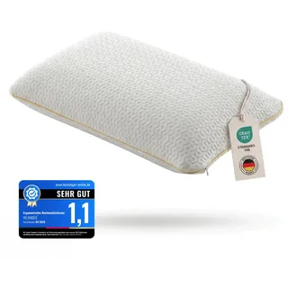 VELANIQUE® Air Comfort Flow+, Orthopädisches Nackenstützkissen, Visco Kissen, Memory Foam Kopfkissen, ergonomisch, perforiert, atmungsaktiv, Frischer Schlafkomfort, Memory Schaum Kissen 15 cm hoch