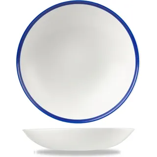 Churchill Super Vitrified Retro Blue Schale Tief Coup 18,42cm, 12 Stück, Weiß, Rund - Weiß