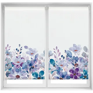 Blindecor Duo Relax Rollo mit 2 Stück, Blickdicht, ohne Bohren, Easy Fix, Digitaldruck, Modell Vilotet Garden, 70 x 150 cm (B x H), Stoffgröße 67 x 145 cm