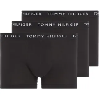 Tommy Hilfiger Herren 3er Pack Boxershorts Trunks Unterwäsche, Schwarz (Black/Black/Black), S