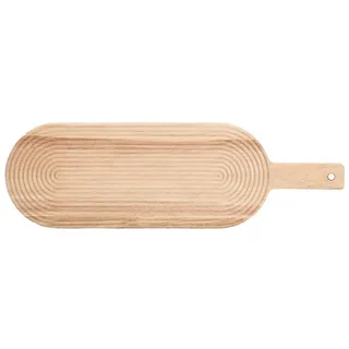 Zeller Schneidebrett »Schneidebrett m. Griff Stripes, Gummibaum« schöne, strukturierte Oberfläche, beige