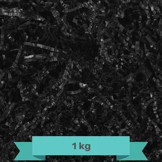 Creative Deco 1kg Schwarz Füllmaterial aus Papier | Papier-Schnitzel | Deko-Stroh für Zuhause | Verpackungs-Material für Weihnachts-Geschenke und Geschenk-körbe | KOMMT IN BLAUER TASCHE