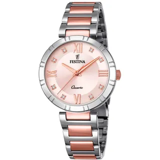 Festina Damen Armbanduhr Edelstahl 316L Silber - Quarzwerk - Gehärtetes Mineralglas - Wasserdicht bis 5 ATM F16937/E
